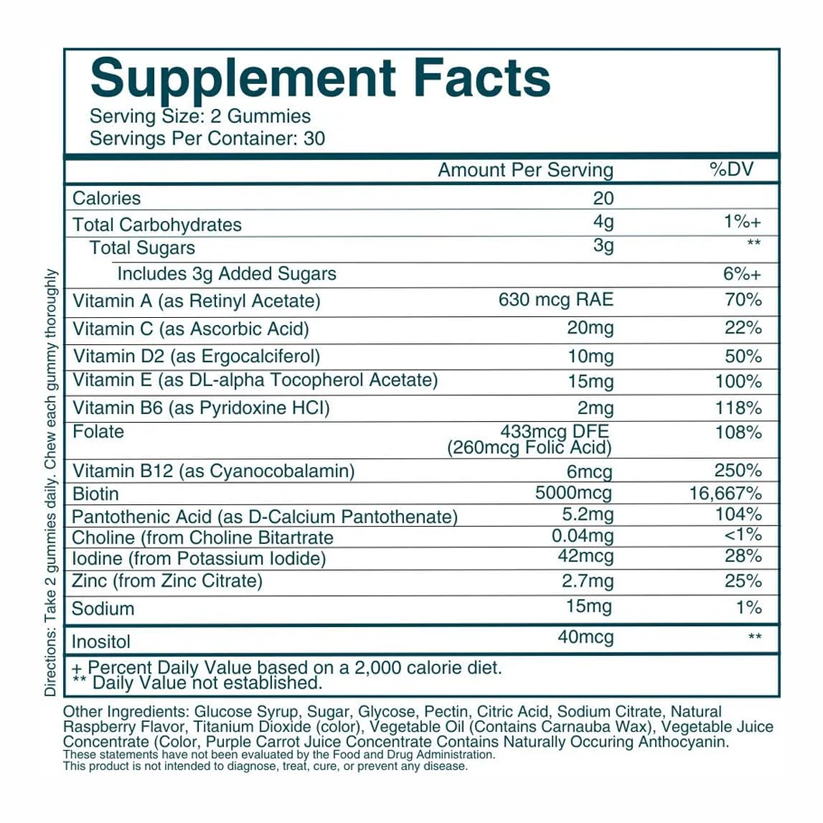 Gominolas para el cabello, la piel y las uñas